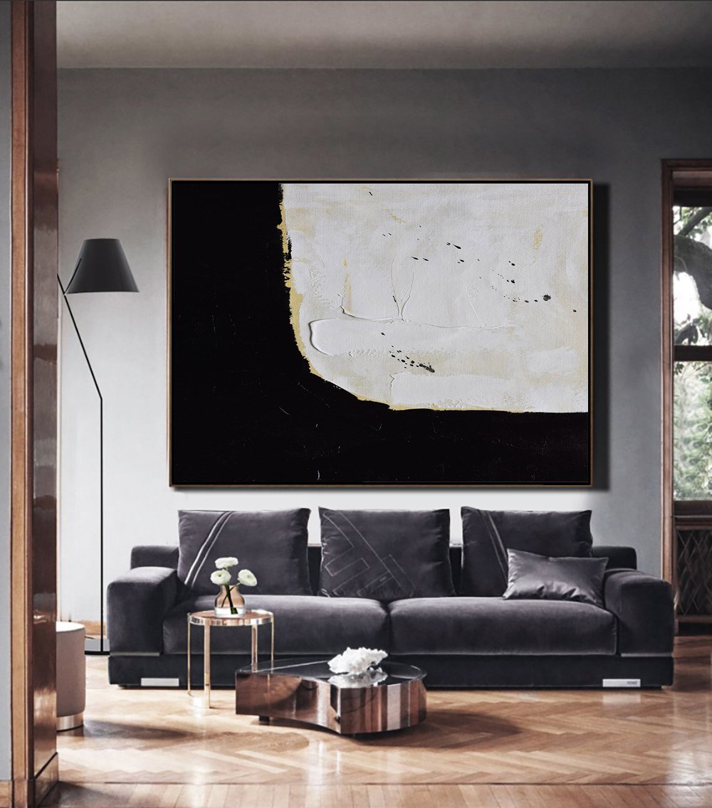 Horizontal Palette Knife Minimalist Art #C35Z